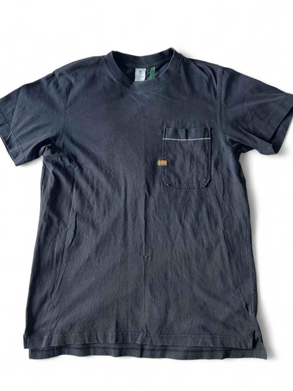 G-Star RAW Black Pocket T-Shirt Size L Contrast Stitching Sustainable